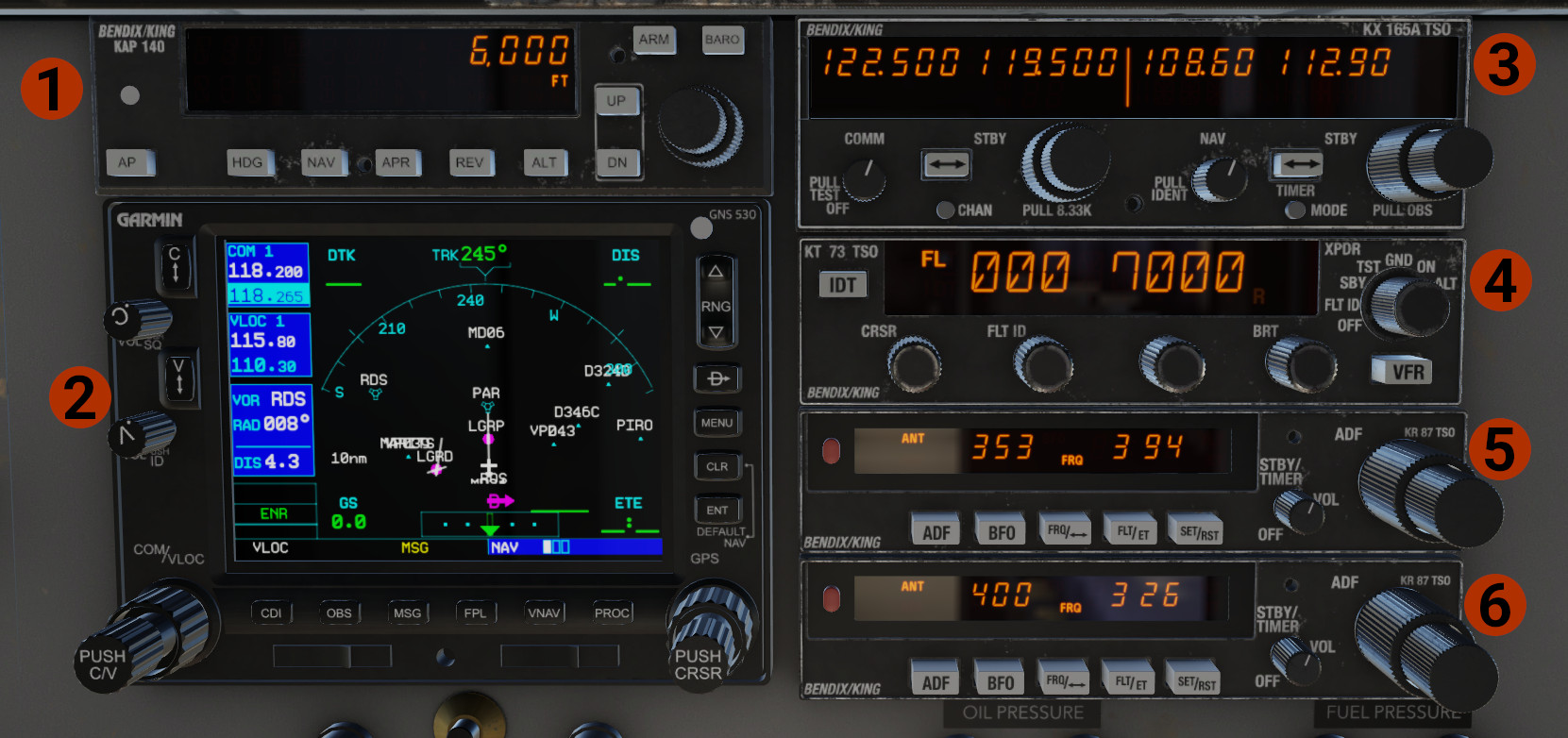 Avionics and Radios Stack